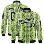 Custom Varsity Full-Zip Snake Pattern Letterman Bomber Jacket | BuyFootballJersey