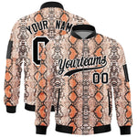 Custom Varsity Full-Zip Snake Pattern Letterman Bomber Jacket | BuyFootballJersey