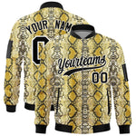 Custom Varsity Full-Zip Snake Pattern Letterman Bomber Jacket | BuyFootballJersey