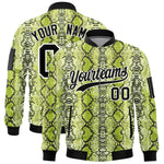 Custom Varsity Full-Zip Snake Pattern Letterman Bomber Jacket | BuyFootballJersey