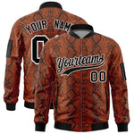 Custom Varsity Full-Zip Snake Pattern Letterman Bomber Jacket | BuyFootballJersey