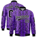 Custom Varsity Full-Zip Snake Pattern Letterman Bomber Jacket | BuyFootballJersey
