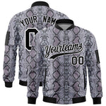Custom Varsity Full-Zip Snake Pattern Letterman Bomber Jacket | BuyFootballJersey