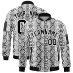 Custom Varsity Full-Zip Snake Pattern Letterman Bomber Jacket | BuyFootballJersey