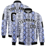 Custom Varsity Full-Zip Snake Pattern Letterman Bomber Jacket | BuyFootballJersey