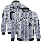 Custom Varsity Full-Zip Snake Pattern Letterman Bomber Jacket | BuyFootballJersey
