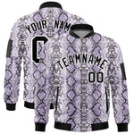 Custom Varsity Full-Zip Snake Pattern Letterman Bomber Jacket | BuyFootballJersey