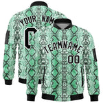 Custom Varsity Full-Zip Snake Pattern Letterman Bomber Jacket | BuyFootballJersey