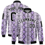Custom Varsity Full-Zip Snake Pattern Letterman Bomber Jacket | BuyFootballJersey
