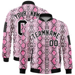 Custom Varsity Full-Zip Snake Pattern Letterman Bomber Jacket | BuyFootballJersey
