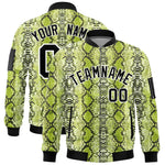 Custom Varsity Full-Zip Snake Pattern Letterman Bomber Jacket | BuyFootballJersey