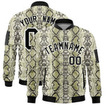 Custom Varsity Full-Zip Snake Pattern Letterman Bomber Jacket | BuyFootballJersey