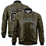 Custom Varsity Full-Zip Snake Pattern Letterman Bomber Jacket | BuyFootballJersey