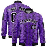 Custom Varsity Full-Zip Snake Pattern Letterman Bomber Jacket | BuyFootballJersey