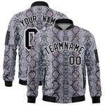 Custom Varsity Full-Zip Snake Pattern Letterman Bomber Jacket | BuyFootballJersey