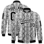 Custom Varsity Full-Zip Snake Pattern Letterman Bomber Jacket | BuyFootballJersey