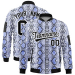 Custom Varsity Full-Zip Snake Pattern Letterman Bomber Jacket | BuyFootballJersey