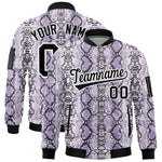 Custom Varsity Full-Zip Snake Pattern Letterman Bomber Jacket | BuyFootballJersey