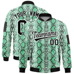 Custom Varsity Full-Zip Snake Pattern Letterman Bomber Jacket | BuyFootballJersey