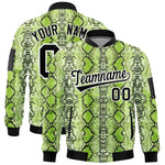 Custom Varsity Full-Zip Snake Pattern Letterman Bomber Jacket | BuyFootballJersey
