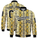 Custom Varsity Full-Zip Snake Pattern Letterman Bomber Jacket | BuyFootballJersey