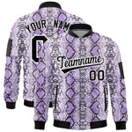 Custom Varsity Full-Zip Snake Pattern Letterman Bomber Jacket | BuyFootballJersey