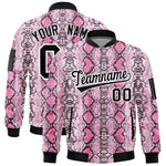 Custom Varsity Full-Zip Snake Pattern Letterman Bomber Jacket | BuyFootballJersey
