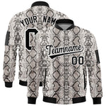 Custom Varsity Full-Zip Snake Pattern Letterman Bomber Jacket | BuyFootballJersey