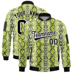 Custom Varsity Full-Zip Snake Pattern Letterman Bomber Jacket | BuyFootballJersey