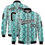 Custom Varsity Full-Zip Snake Pattern Letterman Bomber Jacket | BuyFootballJersey