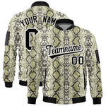 Custom Varsity Full-Zip Snake Pattern Letterman Bomber Jacket | BuyFootballJersey