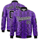 Custom Varsity Full-Zip Snake Pattern Letterman Bomber Jacket | BuyFootballJersey
