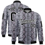 Custom Varsity Full-Zip Snake Pattern Letterman Bomber Jacket | BuyFootballJersey