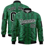 Custom Varsity Full-Zip Snake Pattern Letterman Bomber Jacket | BuyFootballJersey