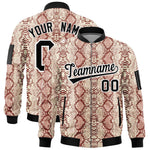 Custom Varsity Full-Zip Snake Pattern Letterman Bomber Jacket | BuyFootballJersey