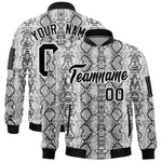 Custom Varsity Full-Zip Snake Pattern Letterman Bomber Jacket | BuyFootballJersey