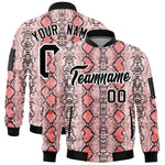 Custom Varsity Full-Zip Snake Pattern Letterman Bomber Jacket | BuyFootballJersey