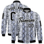 Custom Varsity Full-Zip Snake Pattern Letterman Bomber Jacket | BuyFootballJersey