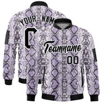 Custom Varsity Full-Zip Snake Pattern Letterman Bomber Jacket | BuyFootballJersey