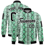 Custom Varsity Full-Zip Snake Pattern Letterman Bomber Jacket | BuyFootballJersey
