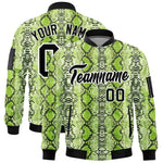 Custom Varsity Full-Zip Snake Pattern Letterman Bomber Jacket | BuyFootballJersey