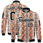Custom Varsity Full-Zip Snake Pattern Letterman Bomber Jacket | BuyFootballJersey