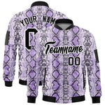 Custom Varsity Full-Zip Snake Pattern Letterman Bomber Jacket | BuyFootballJersey