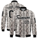 Custom Varsity Full-Zip Snake Pattern Letterman Bomber Jacket | BuyFootballJersey