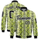 Custom Varsity Full-Zip Snake Pattern Letterman Bomber Jacket | BuyFootballJersey
