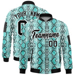 Custom Varsity Full-Zip Snake Pattern Letterman Bomber Jacket | BuyFootballJersey