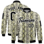 Custom Varsity Full-Zip Snake Pattern Letterman Bomber Jacket | BuyFootballJersey