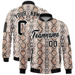 Custom Varsity Full-Zip Snake Pattern Letterman Bomber Jacket | BuyFootballJersey