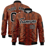 Custom Varsity Full-Zip Snake Pattern Letterman Bomber Jacket | BuyFootballJersey