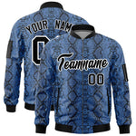 Custom Varsity Full-Zip Snake Pattern Letterman Bomber Jacket | BuyFootballJersey